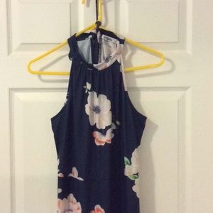 Navy blue flower sun dress
